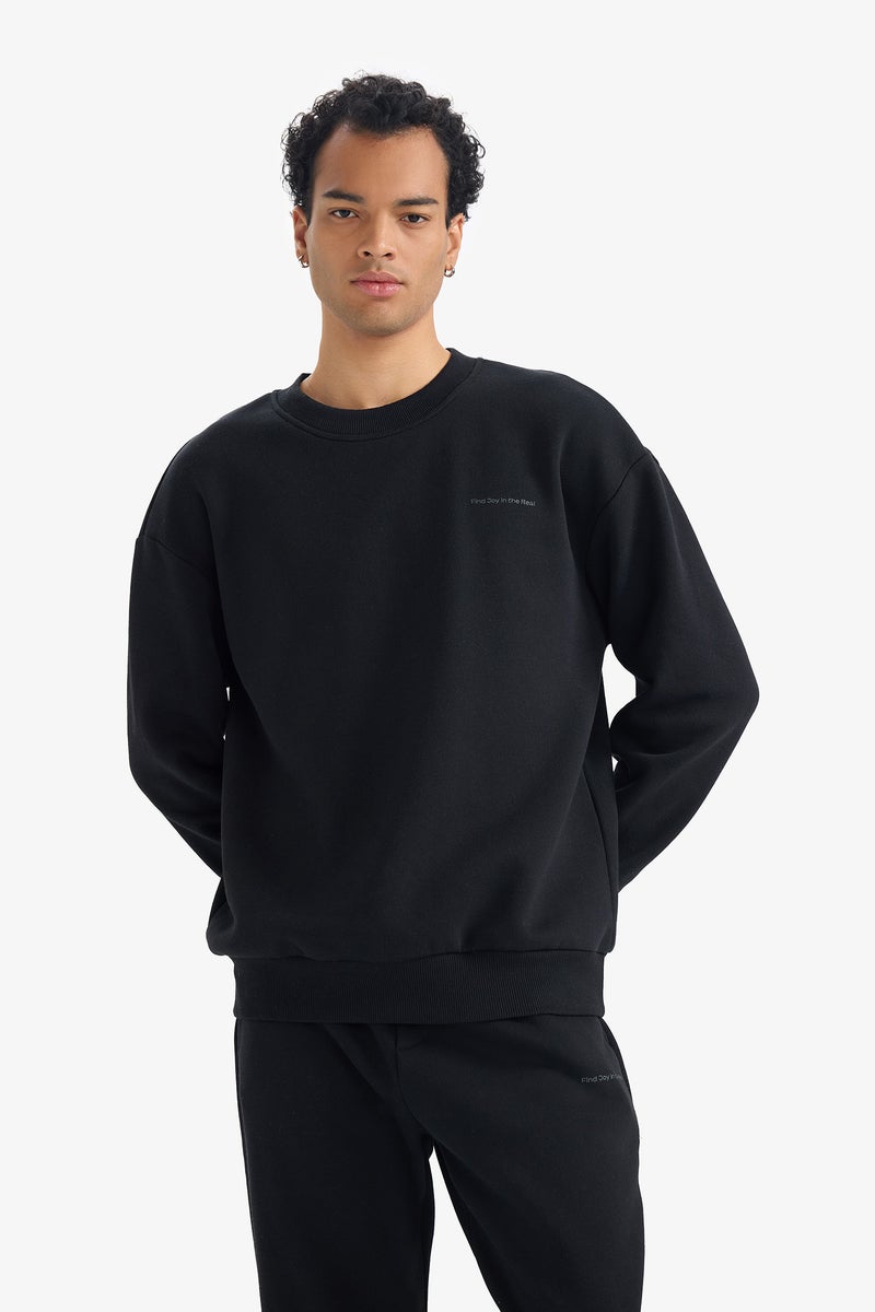 DeFacto Black Man Boxy Fit Printed Set Casual - Image 3